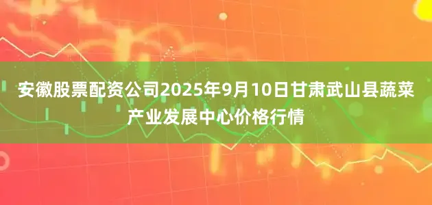 安徽股票配资公司2025年9月10日甘肃武山县蔬菜产业发展中心价格行情